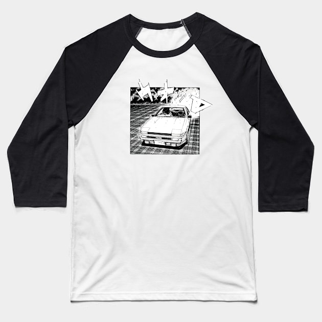 Takumi Fujiwara's Toyota AE86 V3 [ Initial D ] Baseball T-Shirt by Tad